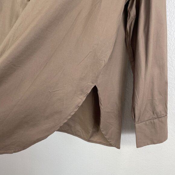 Reformation Womens XL Will Oversized Button Up Shirt In Taupe Brown Long Sleeve - Picture 11 of 11